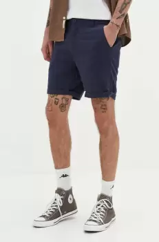 Solid pantaloni scurti din in culoarea albastru marin imagine