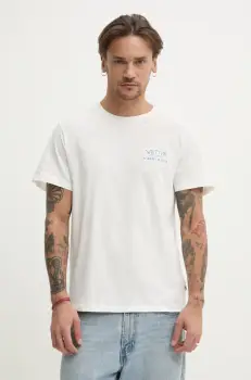 Solid tricou din bumbac OSBOURNE barbati, culoarea alb, cu imprimeu, 21108511.114201 imagine