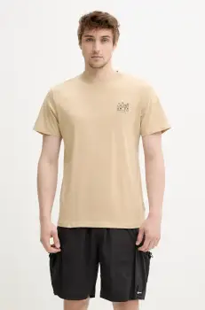 Solid tricou din bumbac PAX barbati, culoarea bej, cu imprimeu, 21108605 160920 imagine