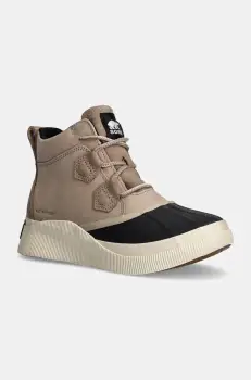 Sorel botine din nubuc OUT N ABOUT IV CLASSIC W culoarea bej, cu toc plat, 2088161264 imagine