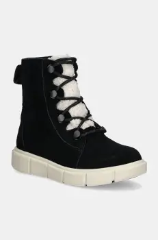 Sorel botine SOREL EXPLORER III JOAN femei, culoarea negru, cu toc plat, izolare usoara, 2077981010 imagine