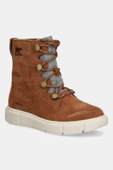 Sorel botine SOREL EXPLORER III JOAN WP culoarea maro, cu toc plat, izolare usoara, 2077951242 imagine