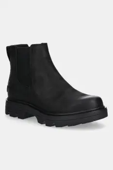 Sorel cizme chelsea din nubuc REVEL RD CHELSEA WP culoarea negru, cu toc plat, 2144881010 imagine