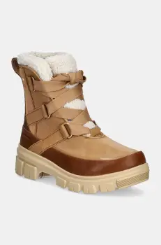 Sorel cizme de piele TORINO V RESORT WP OUTDR femei, culoarea maro, cu platforma, izolare usoara, 2106711253 imagine