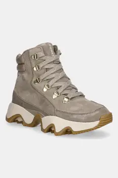 Sorel cizme de zapada din piele intoarsa KINETIC IMPACT CONQUEST PLUS WP culoarea bej, 2088281264 imagine