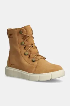 Sorel cizme de zapada din piele intoarsa SOREL EXPLORER III JOAN femei, culoarea maro, 2077951253 imagine