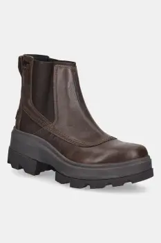 Sorel ghete chelsea de piele JOAN FRWD CHELSEA culoarea maro, cu platforma, 2138421256 imagine