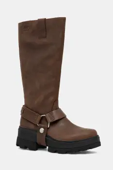 Sorel ghete de piele JOAN FRW TALL culoarea maro, cu toc plat, 2144861256 imagine