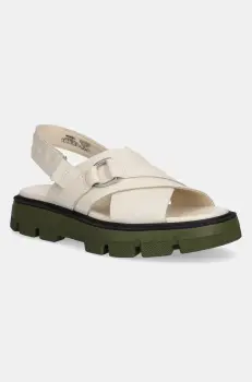 Sorel sandale de piele REIN CB CRISSCROSS femei, culoarea bej, 2114141191 imagine