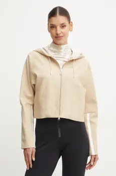 Sportalm bluza femei, culoarea bej, cu gluga, melanj, 1810033038 imagine