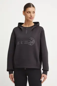 Sportalm bluza femei, culoarea negru, cu gluga, neted, 1854009665 imagine