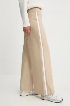 Sportalm pantaloni femei, culoarea bej, lat, high waist, 1816501038 imagine