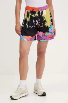 Sportalm pantaloni scurti culoarea negru, cu imprimeu, high waist, 650183 imagine