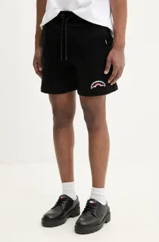 Sprayground pantaloni scurti din bumbac barbati, culoarea negru, SP739E imagine