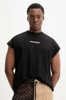 Sprayground tricou din bumbac culoarea negru, SP738BLK imagine