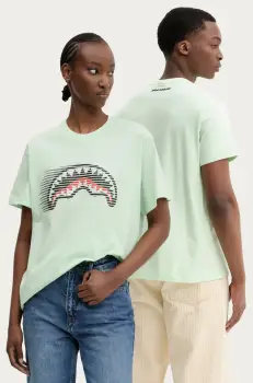 Sprayground tricou din bumbac culoarea verde, cu imprimeu, SP721AMBRO imagine