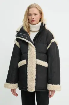 Stand Studio geaca de puf Dorothy Coat femei, culoarea negru, de tranzitie, oversize, 62033-8657 imagine