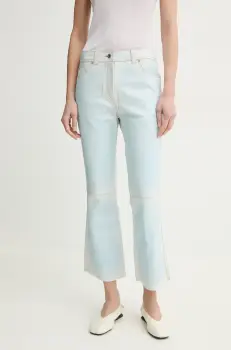 Stand Studio pantaloni de piele Michaela femei, drept, high waist, 66447-7860 imagine