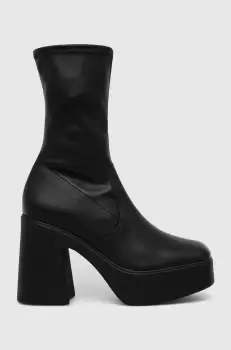 Steve Madden botine Low Phoenix femei, culoarea negru, cu toc drept, SM11002629 imagine