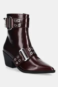 Steve Madden botine Splurge culoarea bordo, cu toc drept, 11004772 imagine