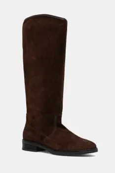 Steve Madden cizme din piele intoarsa Vlora culoarea maro, cu toc plat, 11004761 imagine