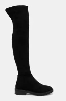 Steve Madden cizme Leza Boots femei, culoarea negru, cu toc plat, SM11003368 imagine