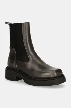 Steve Madden ghete chelsea de piele Churro femei, culoarea gri, cu platforma, SM11003363 imagine