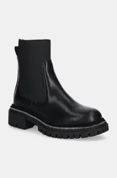 Steve Madden ghete chelsea de piele Offline femei, culoarea negru, cu platforma, SM11003485 imagine