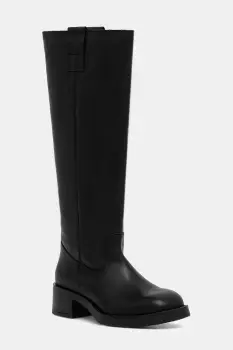 Steve Madden ghete de piele Banner culoarea negru, cu toc drept, 11003092 imagine