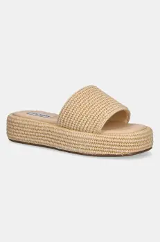 Steve Madden papuci Beachy femei, culoarea bej, cu platforma, SM11003589 imagine
