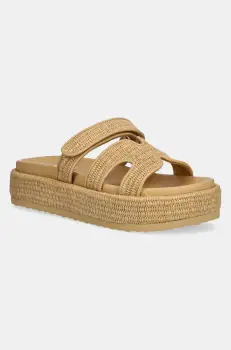 Steve Madden papuci Bigmissile femei, culoarea bej, cu platforma, SM11003773 imagine