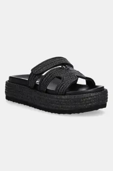 Steve Madden papuci Bigmissile femei, culoarea negru, cu platforma, SM11003773 imagine