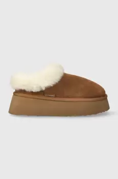 Steve Madden papuci din piele intoarsa Chaplin culoarea maro, SM11002735 imagine