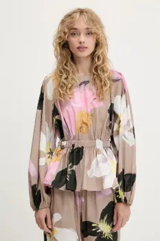 Stine Goya bluza culoarea bej, cu imprimeu, SG-PF25-T064-2070 imagine