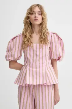 Stine Goya bluza din bumbac femei, culoarea roz, cu imprimeu, SG-SS25-T055-2344 imagine