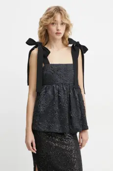 Stine Goya bluza femei, culoarea negru, modelator, SG-PS25-T035-2320 imagine