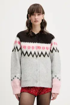 Stine Goya geaca din amestec de lana culoarea gri, de tranzitie, oversize, SG-AW25-J061-2422 imagine