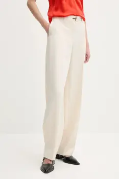 Stine Goya pantaloni culoarea bej, lat, high waist, SG-SS25-P082-2347 imagine