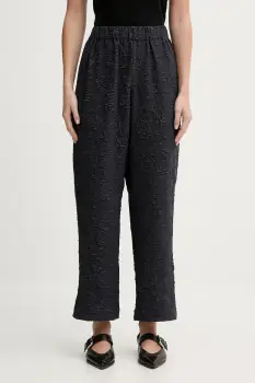 Stine Goya pantaloni culoarea bleumarin, drept, high waist, SG-PS26-P043-2458 imagine