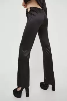 Stine Goya pantaloni femei, culoarea negru, evazati, high waist imagine