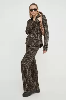 Stine Goya pantaloni femei, lat, high waist imagine