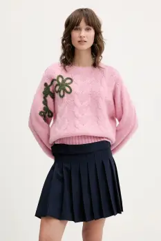 Stine Goya pulover din amestec de lana culoarea roz, calduros, SG-AW25-K050-2418 imagine