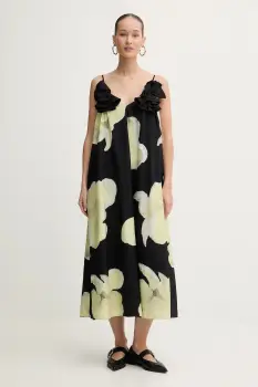 Stine Goya rochie culoarea negru, midi, drept, SG-PS26-D207-2450 imagine