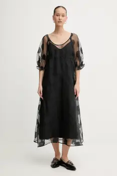 Stine Goya rochie culoarea negru, midi, evazati, SG-PS26-D129-2460 imagine