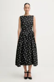 Stine Goya rochie culoarea negru, midi, evazati, SG-PS26-D199-2451 imagine