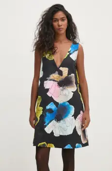 Stine Goya rochie culoarea negru, mini, evazati, SG-PS25-D066-2317 imagine