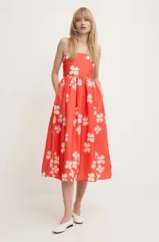 Stine Goya rochie culoarea portocaliu, midi, evazati, SG5866 imagine