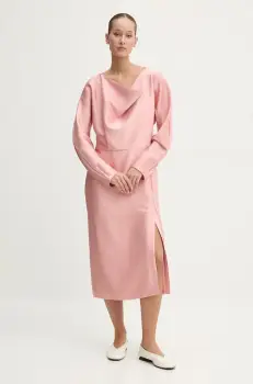 Stine Goya rochie culoarea roz, midi, drept, D041-2261 imagine