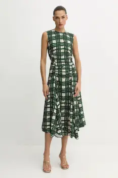 Stine Goya rochie culoarea verde, midi, evazati, SG-AW25-D162-2429 imagine