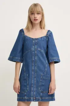 Stine Goya rochie jeans mini, mulata, SG5925 imagine